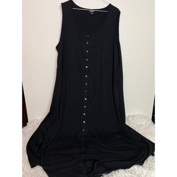 Torrid 3 3X Maxi Jersey Button-Front Dress Black RN 148862 - Picture 4 of 8
